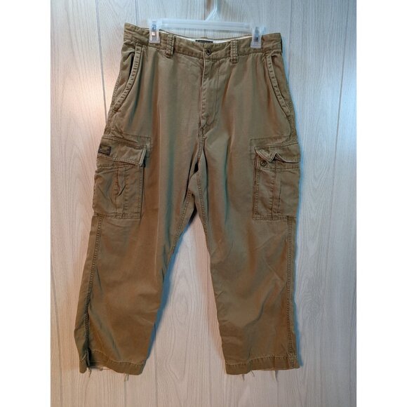 American Eagle Outfitters Pants Mens 32x30 Tan Cargo Drawstring Baggy Y2k Skate - Picture 1 of 10